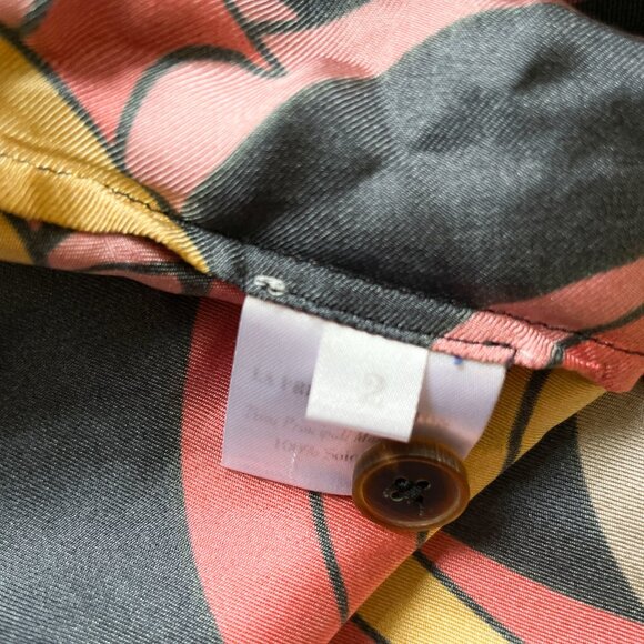 La Prestic Ouiston Silk Skirt Button Front Size 2 Medium - Picture 4 of 10